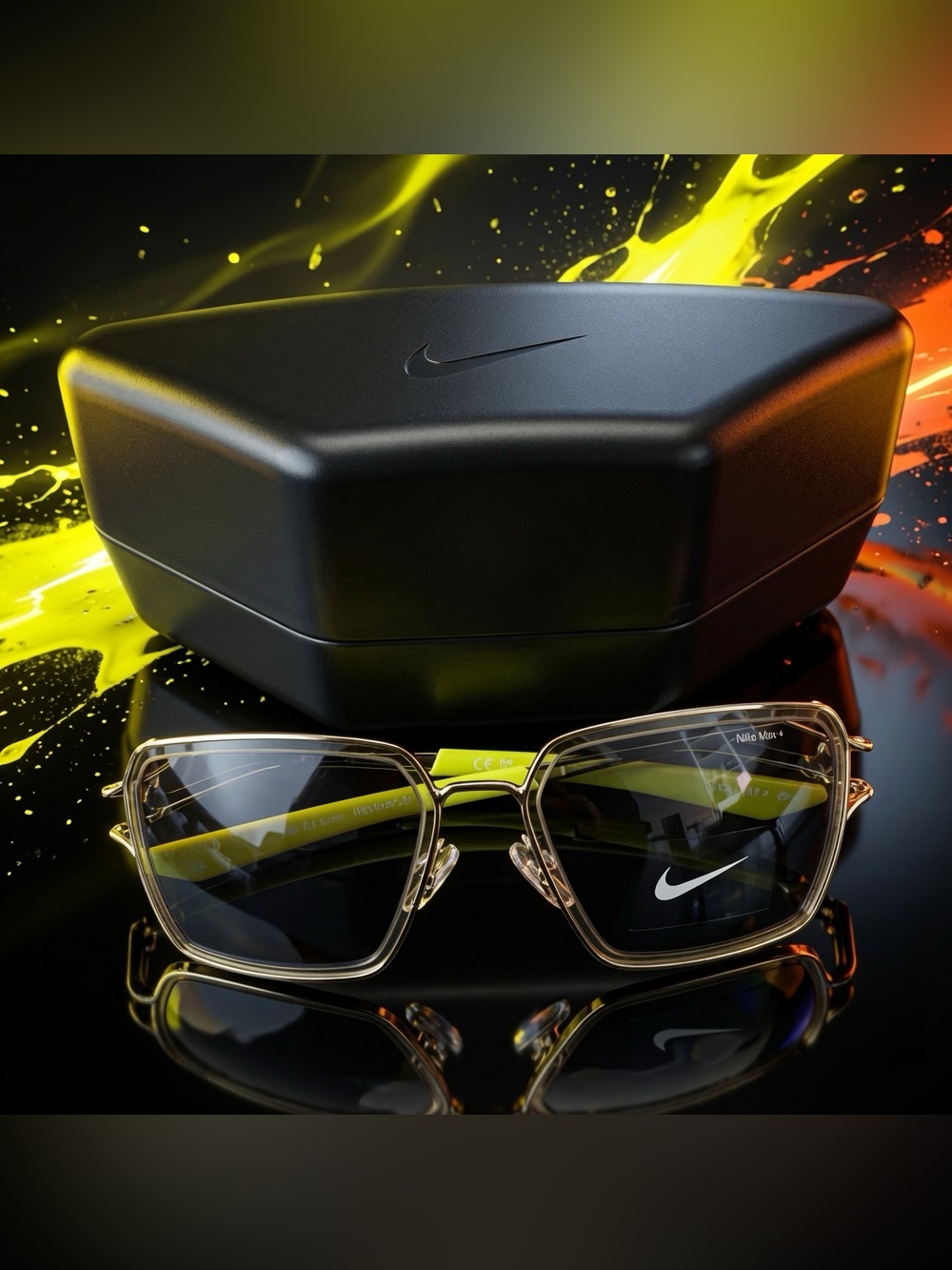 ⚡️NEW AUTHENTIC Nike Max+ Veil Prism EV24049 Silver Yellow Blue Sunglasses ⚡️